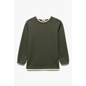 Bluza de trening cu insertii contrastante - Kaki/Alb murdar imagine