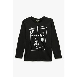 Bluza de bumbac cu imprimeu - Negru imagine