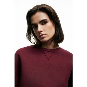 Bluza de trening cu croiala lejera si model uni - Visiniu inchis imagine