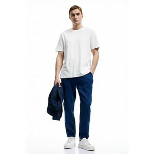 Pantaloni relaxed-fit cu snururi - Albastru inchis imagine