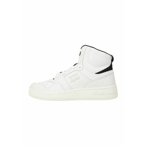 Pantofi sport mid-high de piele - Alb/Negru imagine