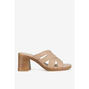 Papuci dama 5905588689317 - Piele naturala - Bej - Bej imagine