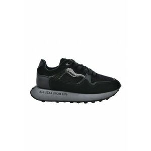 Pantofi sport cu garnituri de piele intoarsa - Negru/Gri antracit imagine