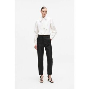 Pantaloni din amestec de lana cu croiala dreapta - Negru stins imagine