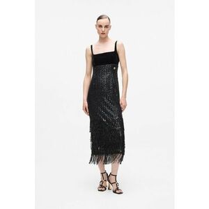 Rochie midi cu paiete - Negru imagine