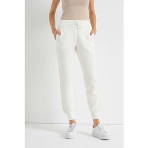 Pantaloni de trening cu talie ajustabila - Alb murdar imagine