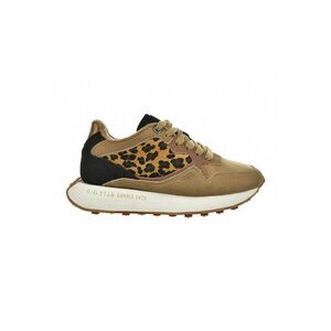 Pantofi sport cu insertii de piele intoarsa - Negru/Maro camel imagine