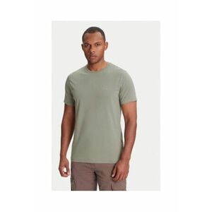 Tricou din amestec de bumbac cu logo discret in relief - Kaki imagine