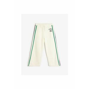Pantaloni de trening cu imprimeu si snur - Alb murdar imagine