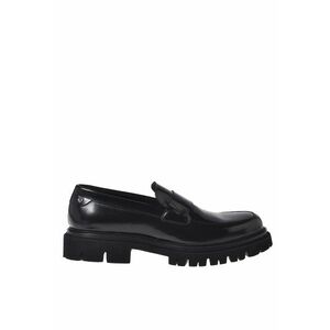 Pantofi loafer din piele cu logo - Negru imagine