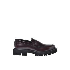 Pantofi loafer din piele cu logo - Visiniu imagine