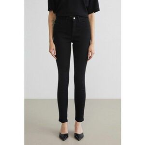 Blugi slim fit cutalie inalta - Negru imagine