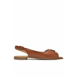 Sandale dama - WI23-FLOWER-03 - piele naturala - maro - imagine