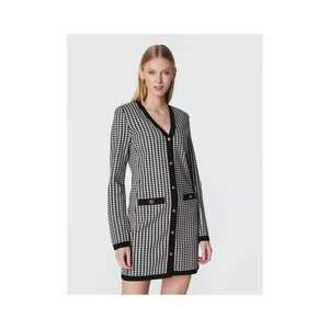 Rochie tricotata - alb-negru imagine