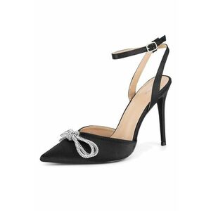 Sandale stiletto dama - negru - tesatura imagine