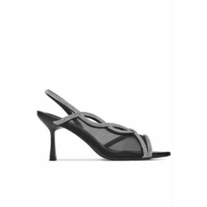 Sandale cu toc dama - negru - plastic imagine