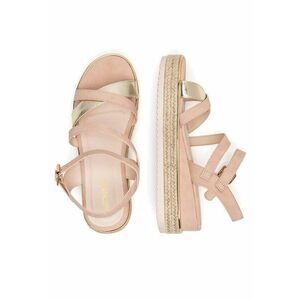 Sandale dama - espadrile roz - tesatura - imagine