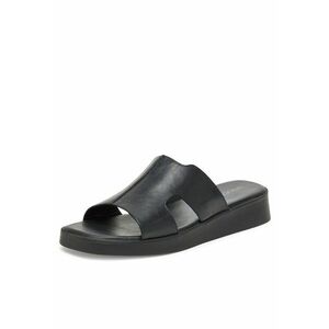 Slapi dama - piele naturala - negru - imagine