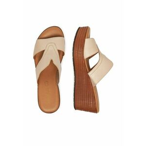 Slapi cu toc dama bej - Bej imagine