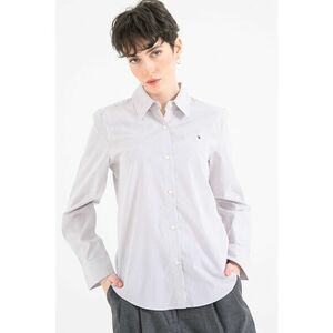Camasa regular fit cu guler ascutit - Alb/Lila imagine