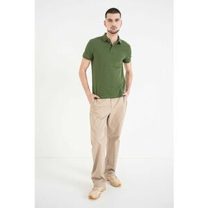 Tricou polo slim fit din amestec de bumbac organic - Verde imagine
