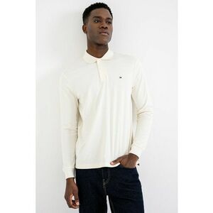 Bluza polo cu logo discret - Bej deschis imagine