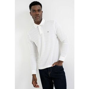 Bluza polo cu logo discret - Alb optic imagine