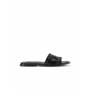 Slapi dama - POLA-25392 - piele naturala - negru imagine