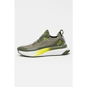 Pantofi sport slip-on cu insertii din plasa si model unisex - Verde imagine
