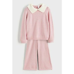 Set de bluza tricotata si pantaloni - 2 piese - Violet deschis imagine