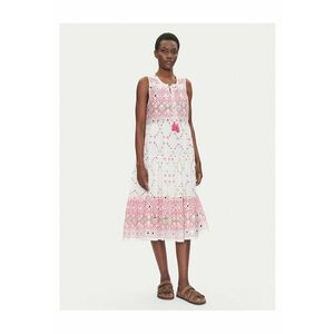 Rochie de vara dama alb - roz - material usor imagine