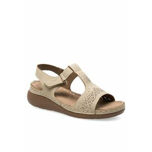 Sandale dama bej - sintetic - Bej imagine