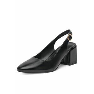 Sandale dama negre - piele ecologica - cu toc imagine