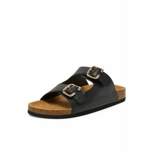 Slapi dama - piele naturala - negru - Negru imagine