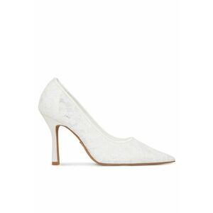 Pantofi dama - tocuri - alb - textil imagine
