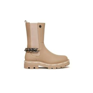 Botine dama bej - piele ecologica - imagine