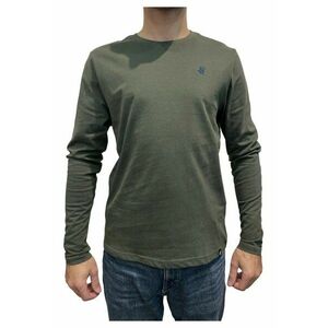 Bluza barbati cu maneca lunga si decolteu la baza gatului - Verde inchis - Verde inchis imagine