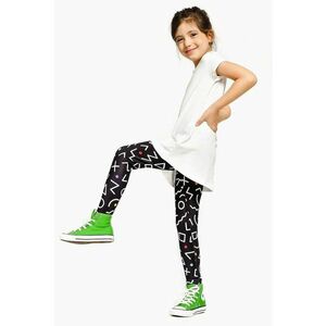 Colanti cu model geometric - Alb/Negru/Verde lime imagine