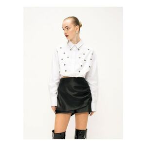 Camasa crop Filomena - Alb imagine