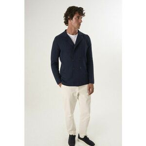 Cardigan din bumbac cu nasturi - Bleumarin imagine