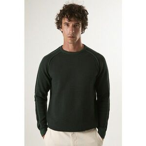 Pulover din bumbac cu maneci raglan - Verde padure imagine