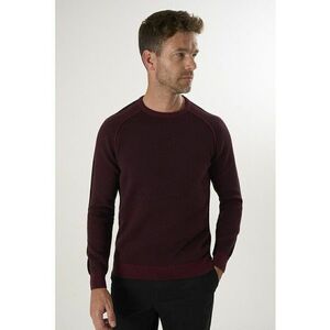 Pulover din bumbac cu maneci raglan - Rosu inchis imagine