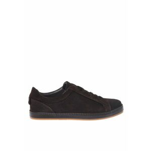 Pantofi sport low-cut de piele intoarsa - Maro imagine