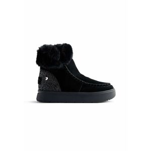 Ghete de piele intoarsa cu garnitura de blana sintetica Alpena - Negru imagine