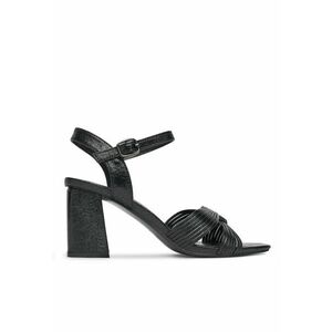 Sandale dama - piele ecologica - negru - cu toc imagine