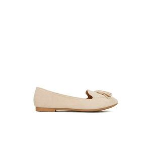 Mocasini dama bej - tesatura imagine