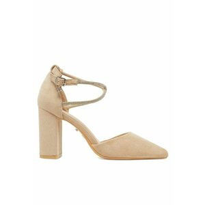 Pantofi dama - model BG-88416-1 - cu toc - bej - tesatura - imagine