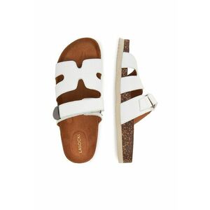 Slapi dama - piele naturala - alb imagine