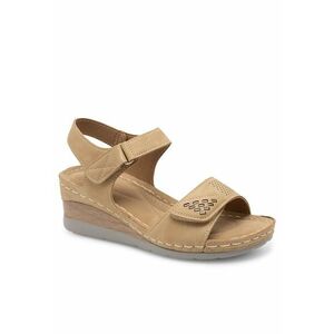 Sandale dama bej - piele ecologica - imagine