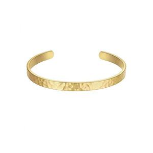 Bratara rigida texturata placata cu aur de 14K - Auriu imagine